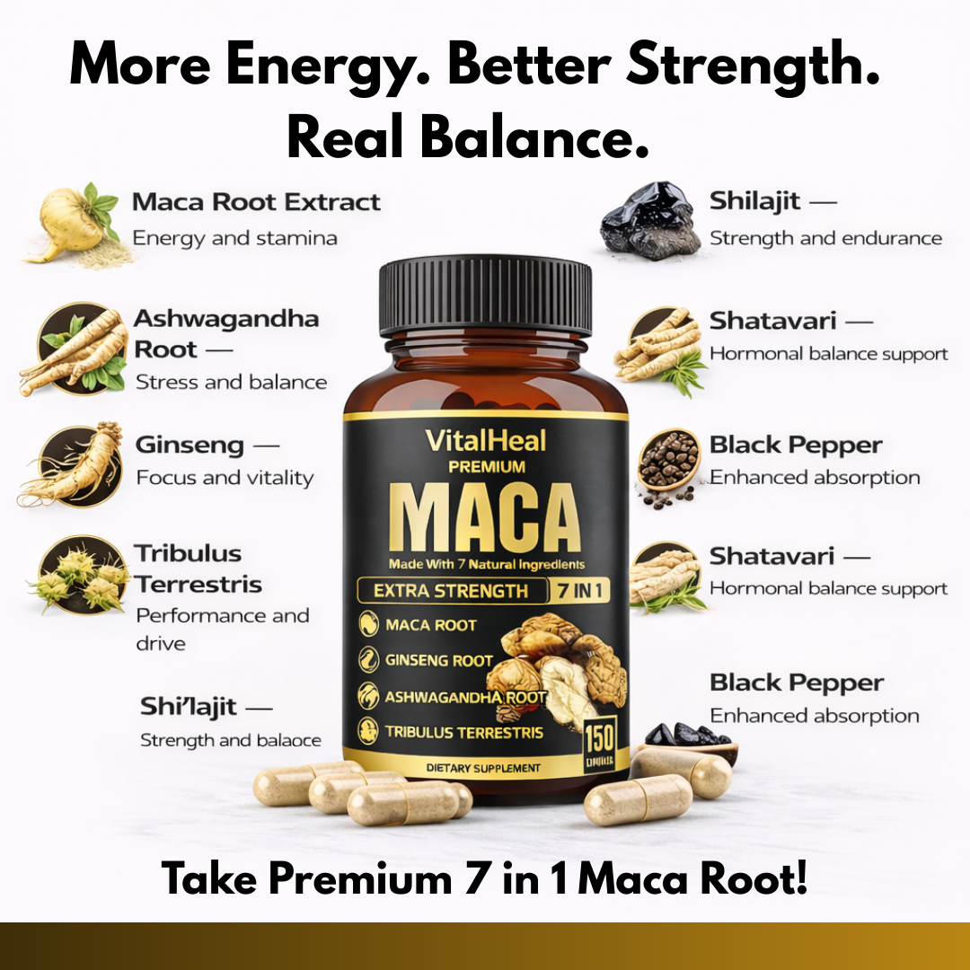 Premium 7 in 1 Maca Root for Energy, Stamina and Mood Balance