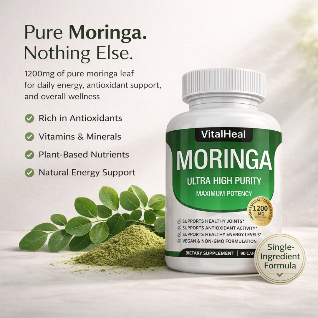 Moringa Capsules 1200mg – High Potency Organic Moringa Supplement for Antioxidant & Energy Support