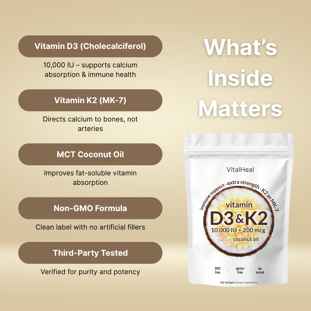 High Potency D3 K2 Supplement Softgels – 10000 IU