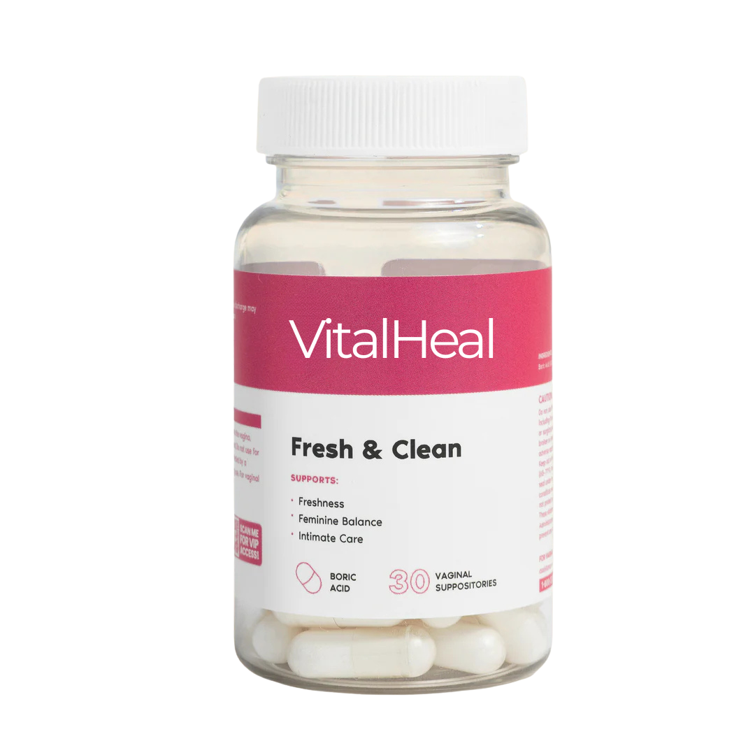 Fresh & Clean pH Balancing Boric Acid Suppositories for Vaginal Freshness