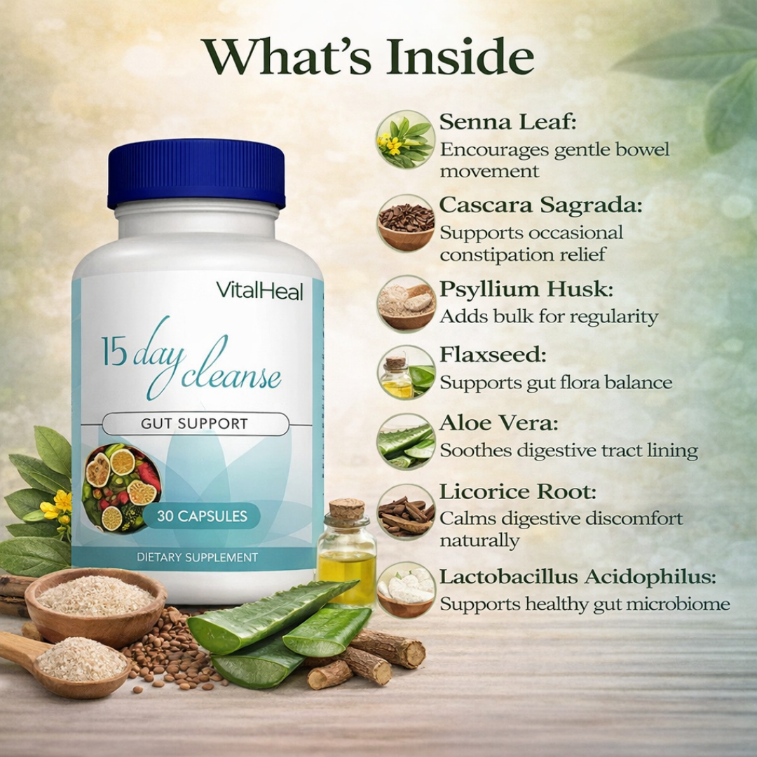 15-Day Cleanse - Gentle Colon Detox & Gut Support for Digestive Health