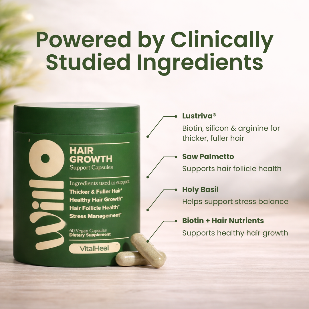 Willo Hair Growth Support for Women – Thicker Fuller Hair & Follicle Support