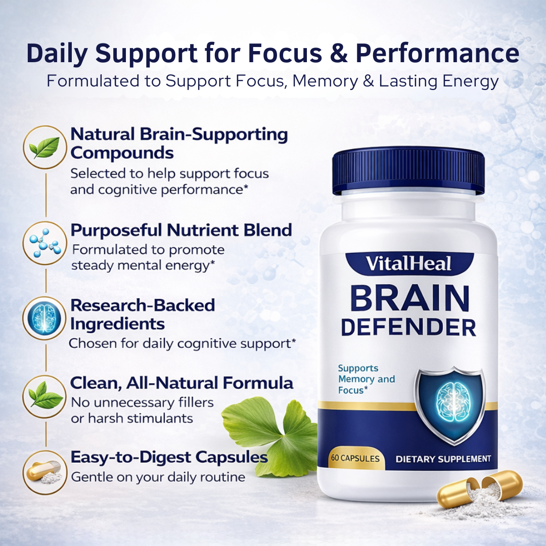 Brain Defender Brain Support for Focus, Mental Clarity & Daily Performance