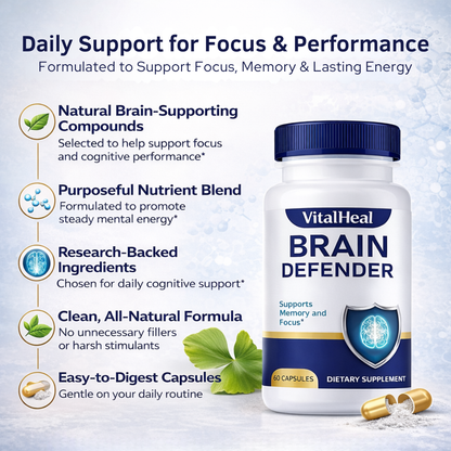 Brain Defender Brain Support for Focus, Mental Clarity & Daily Performance