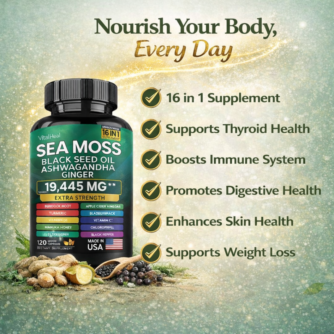 Sea Moss 16-in-1 Supplement for Energy, Digestion, Immunity & Skin Support