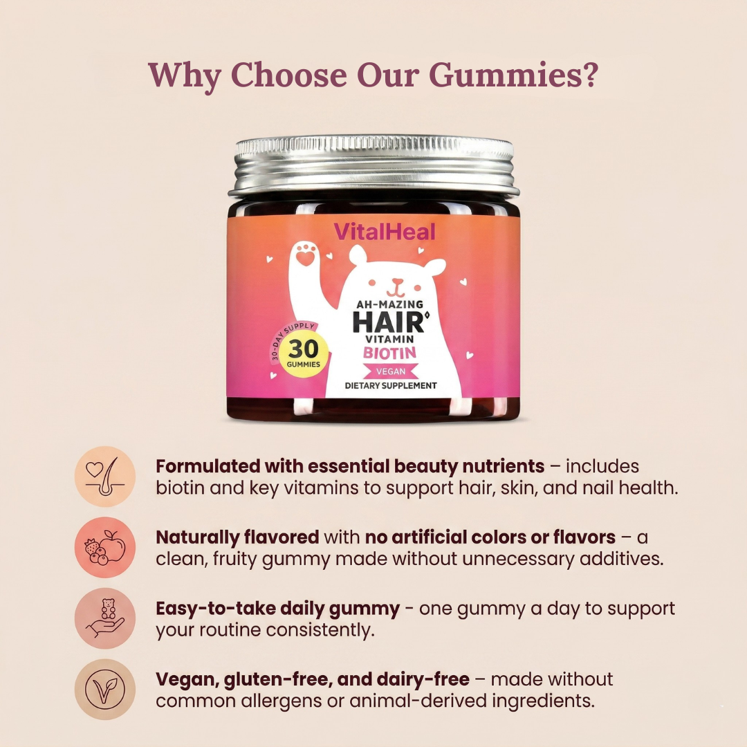 Ah-mazing Hair Biotin Gummies – 5000 mcg Biotin for Hair Growth, Skin & Nails Vitamins