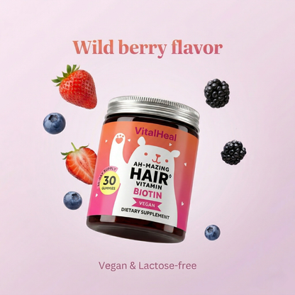 Ah-mazing Hair Biotin Gummies – 5000 mcg Biotin for Hair Growth, Skin & Nails Vitamins