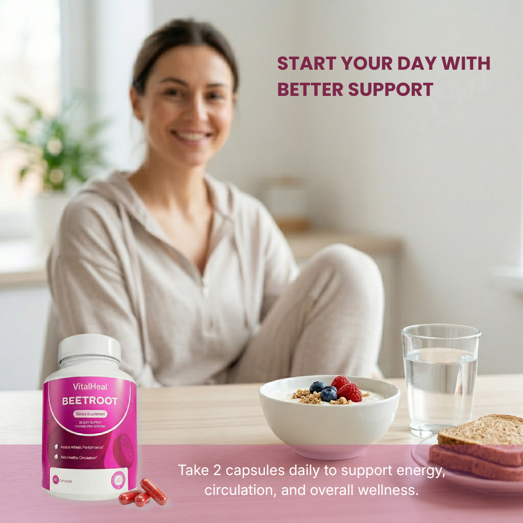 Beetroot Capsules 1300mg – Organic Beet Root for Blood Flow, Nitric Oxide & Circulation Support