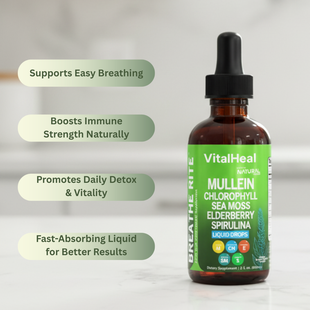 Mullein Liquid Drops for Lungs with Chlorophyll & Sea Moss – Supports Immune Health & Vitality
