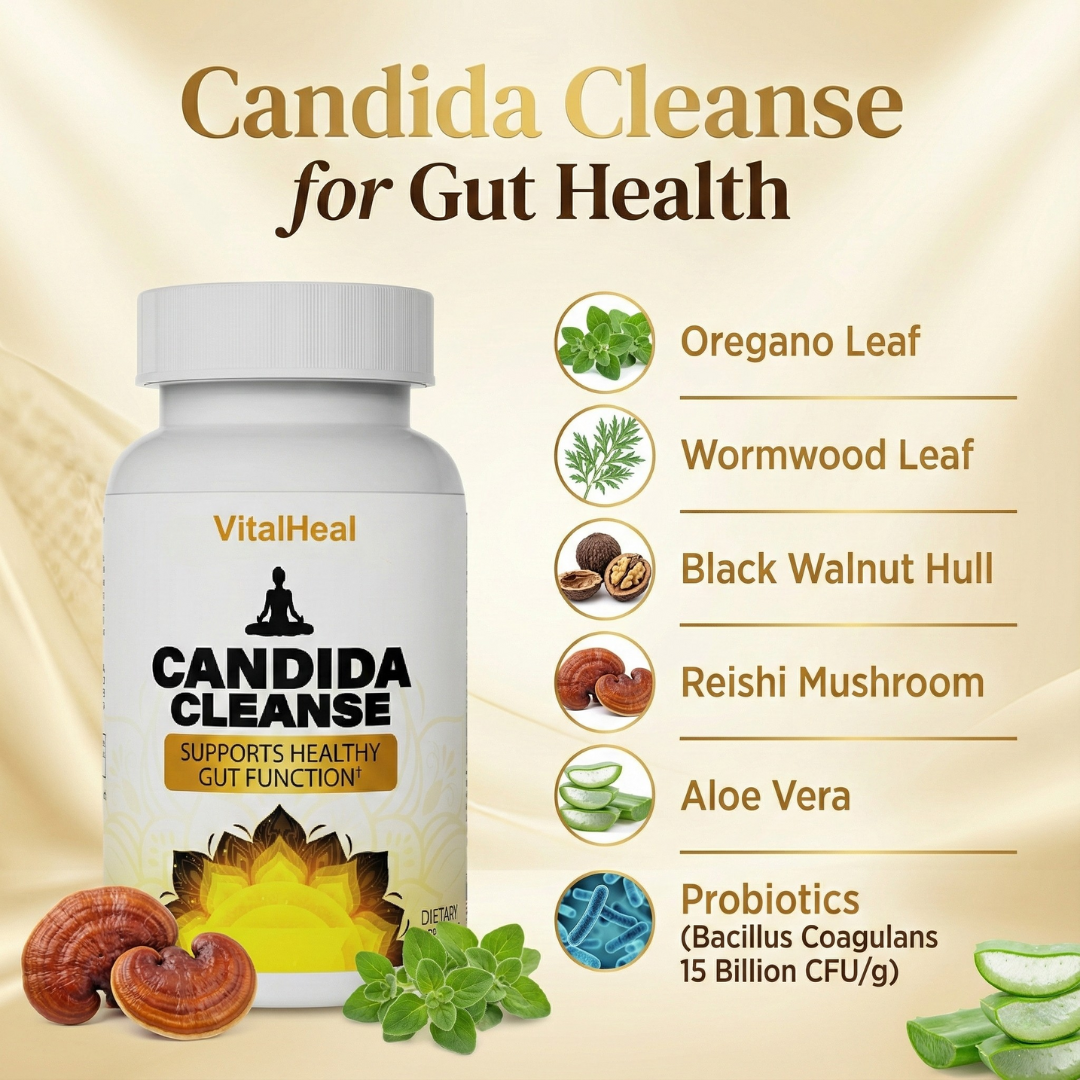 Gut Cleanse – Gut Support with Natural Herbal Formula, Oregano Leaf, Black Walnut & Caprylic Acid