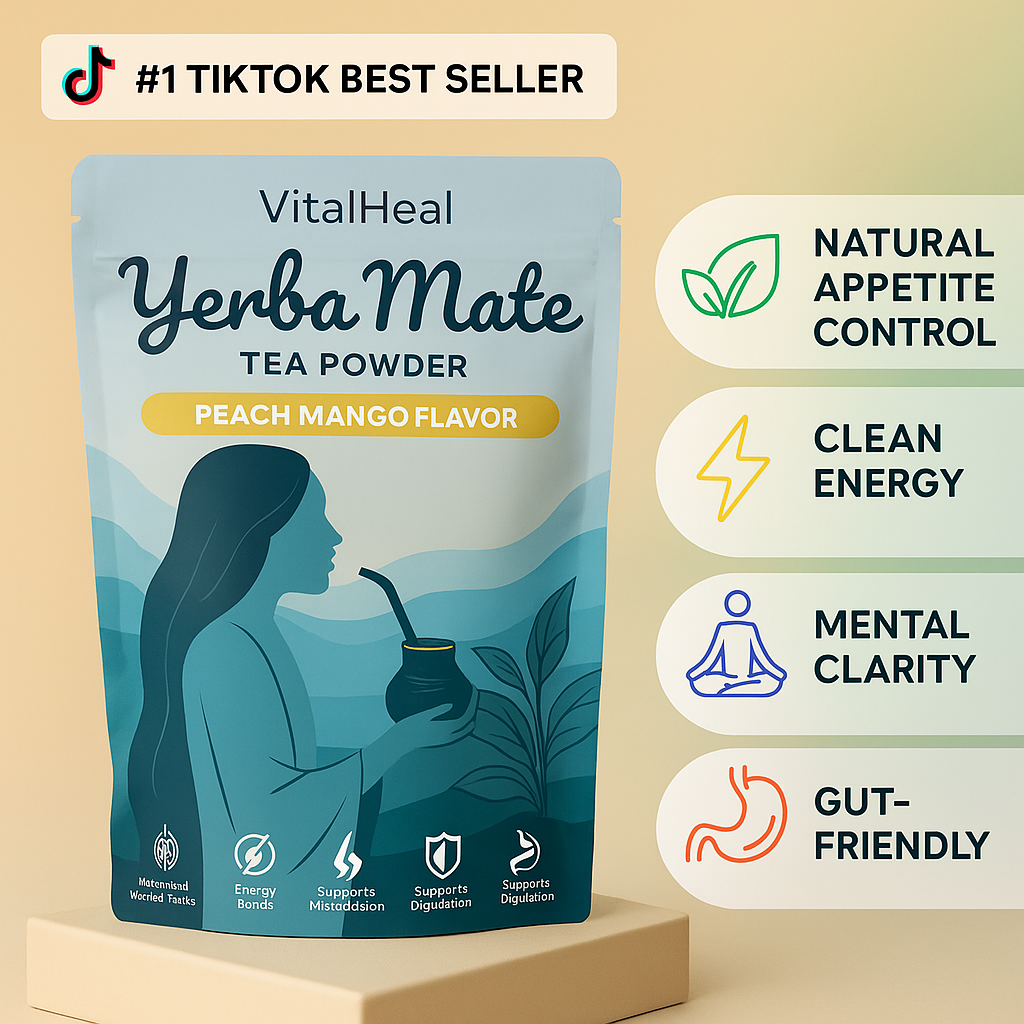 Yerba Mate Tea Powder – Peach Mango | Natural Energy & Focus Drink