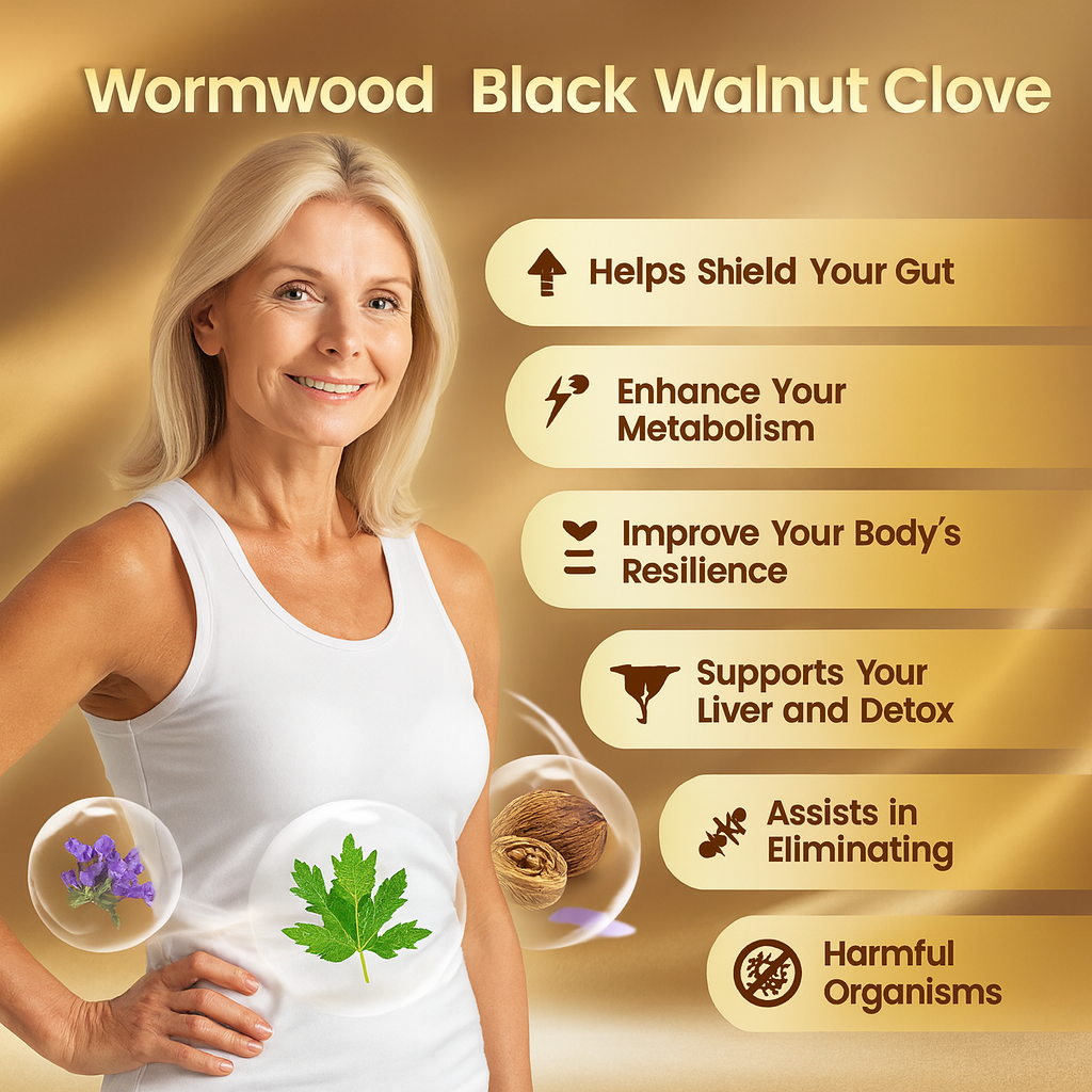Wormwood Black Walnut Cloves Capsules - Energy & Metabolism Boost