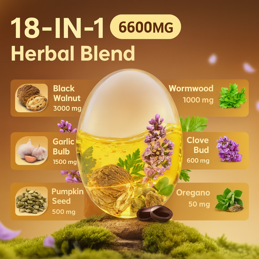 Wormwood Black Walnut Cloves Capsules - Energy & Metabolism Boost