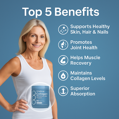 Collagen Bio-Peptides - Grassfed Protein Supplement - Advanced with 18 Essential Amino Acids