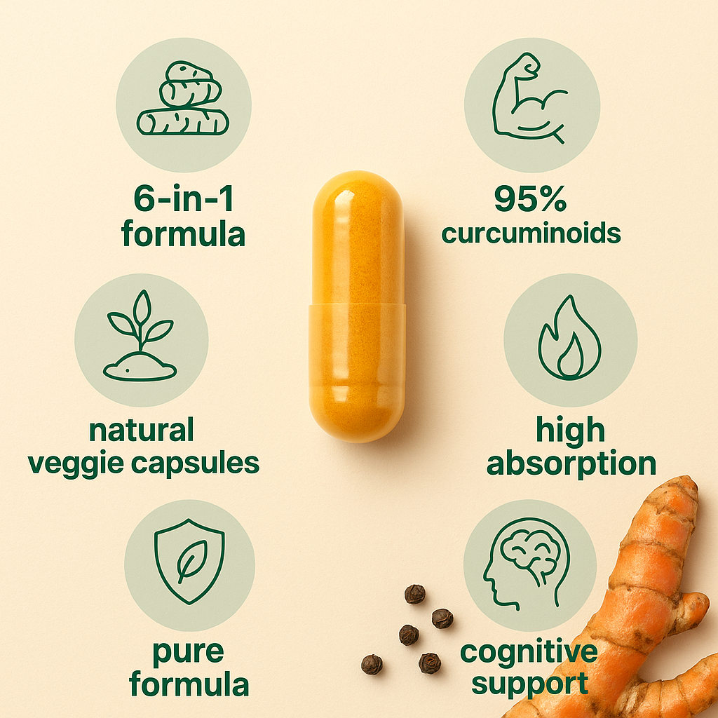 Turmeric Curcumin Herbal Complex Black Pepper & MCT Oil – 120 Capsules