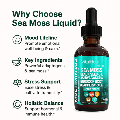 Sea Moss Liquid Drops with Black Seed Oil - Ultimate Wellness Support
