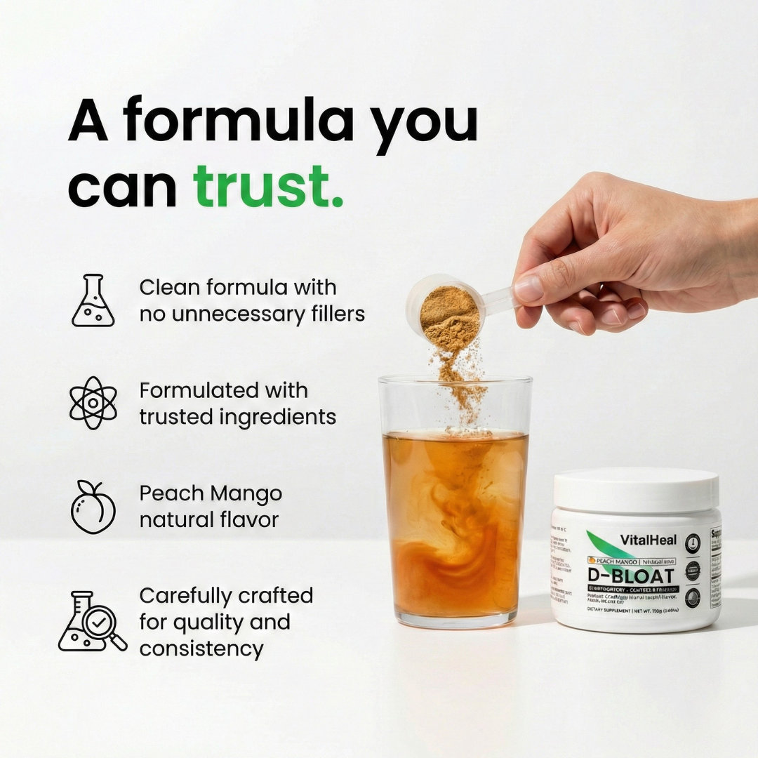 D-BLOAT – Daily Supplement for Bloating Relief & Water Retention Support – Peach Mango Flavor