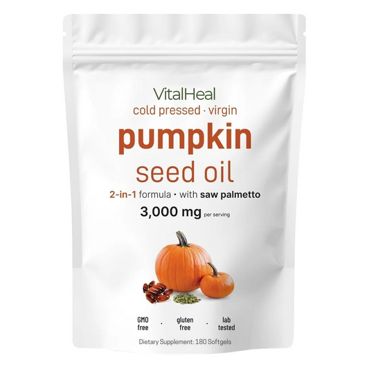 Pumpkin Seed Oil Softgels with Saw Palmetto - Prostate & Hair Health Support