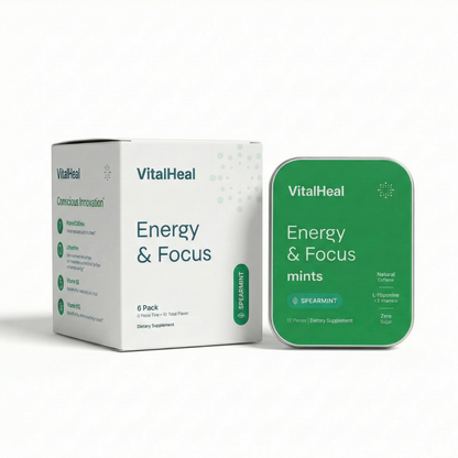 Energy & Focus Mints/Gums | Sugar Free with L-Theanine and Natural Caffeine – Spearmint Flavor