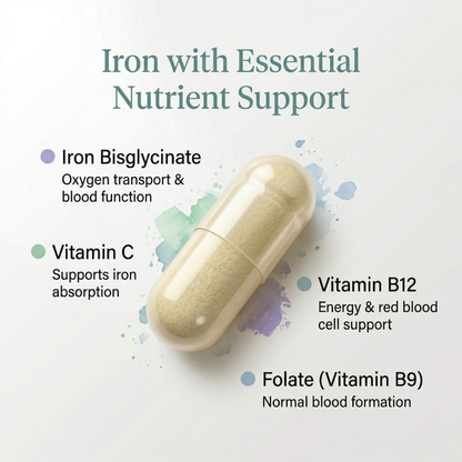 Ferrasorb Iron Complex – Iron Supplement with Bioavailable Bisglycinate & B Vitamins