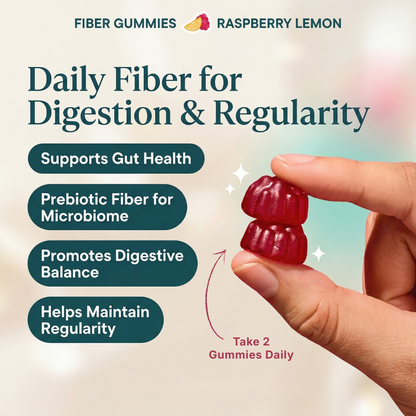 Fiber Gummies – Prebiotic Chicory Root Fiber for Gut Health & Digestion, Daily Regularity Support