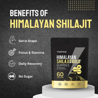 Pure Himalayan Shilajit Gold Gummies – Energy, Focus & Vitality