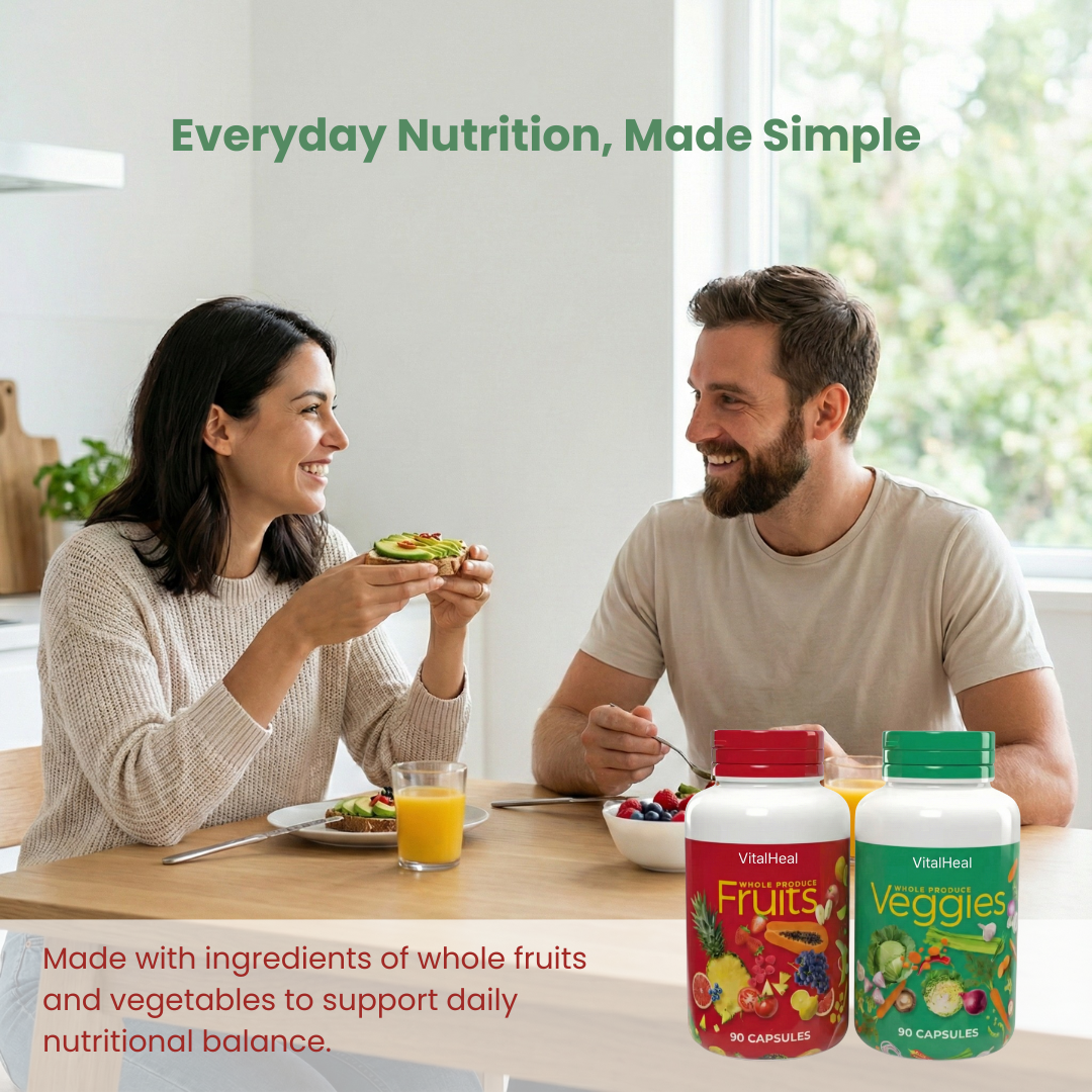 Whole Food Fruit & Vegetable Supplement Capsules (2-Pack) – Freeze-Dried, Vegan, No Fillers