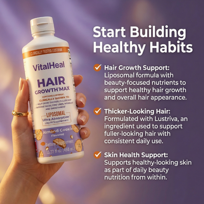Hair Growth Max Liposomal – Liquid Supplement with Biotin for Thicker Hair & Skin Health for Women