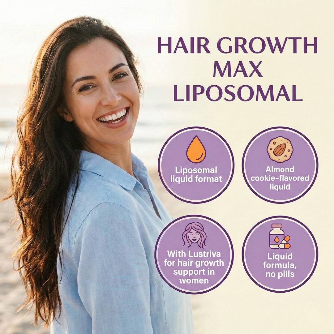 Hair Growth Max Liposomal – Liquid Supplement with Biotin for Thicker Hair & Skin Health for Women