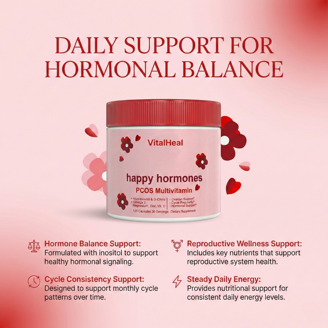 Happy Hormones PCOS Multivitamin – Hormone Balance Supplement for Women with Inositol & Metabolism Support