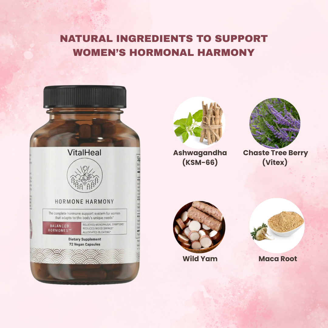 Hormone Harmony – Hormone Balance Supplement for Menopause Relief, Hot Flashes & Mood Support