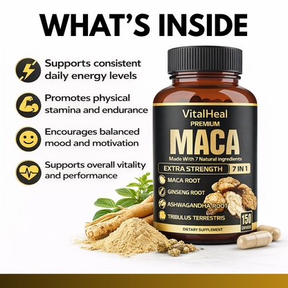 Premium 7 in 1 Maca Root for Energy, Stamina and Mood Balance