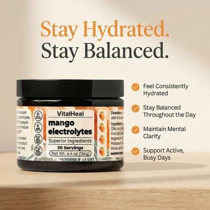 Mango Electrolytes Powder – Sugar Free Electrolytes with Himalayan Pink Salt for Daily Hydration