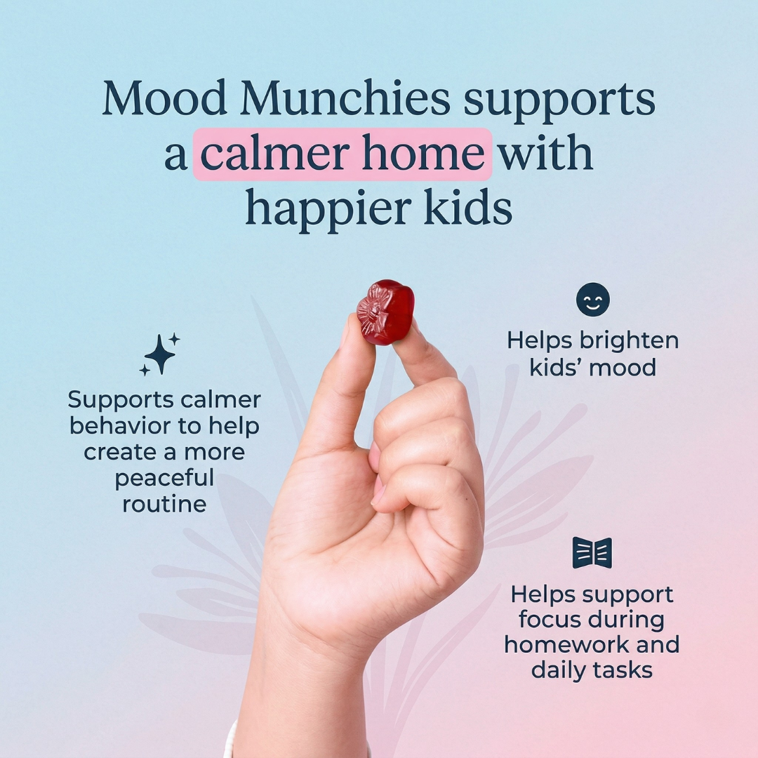 Mood Munchies – Saffron Mood Support Gummies for Kids | Calm, Focus & Emotional Balance