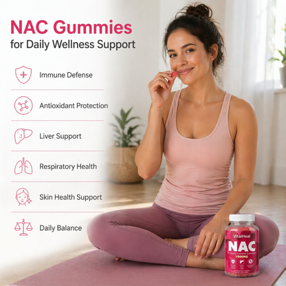 NAC Gummies 1000mg – N-Acetyl Cysteine Supplement for Immune, Antioxidant & Liver Support