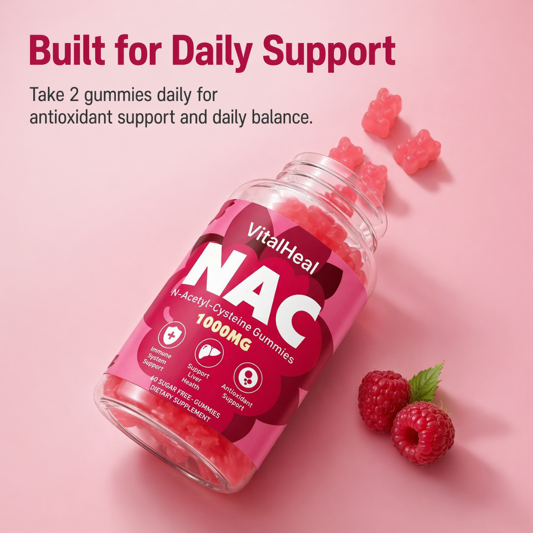 NAC Gummies 1000mg – N-Acetyl Cysteine Supplement for Immune, Antioxidant & Liver Support