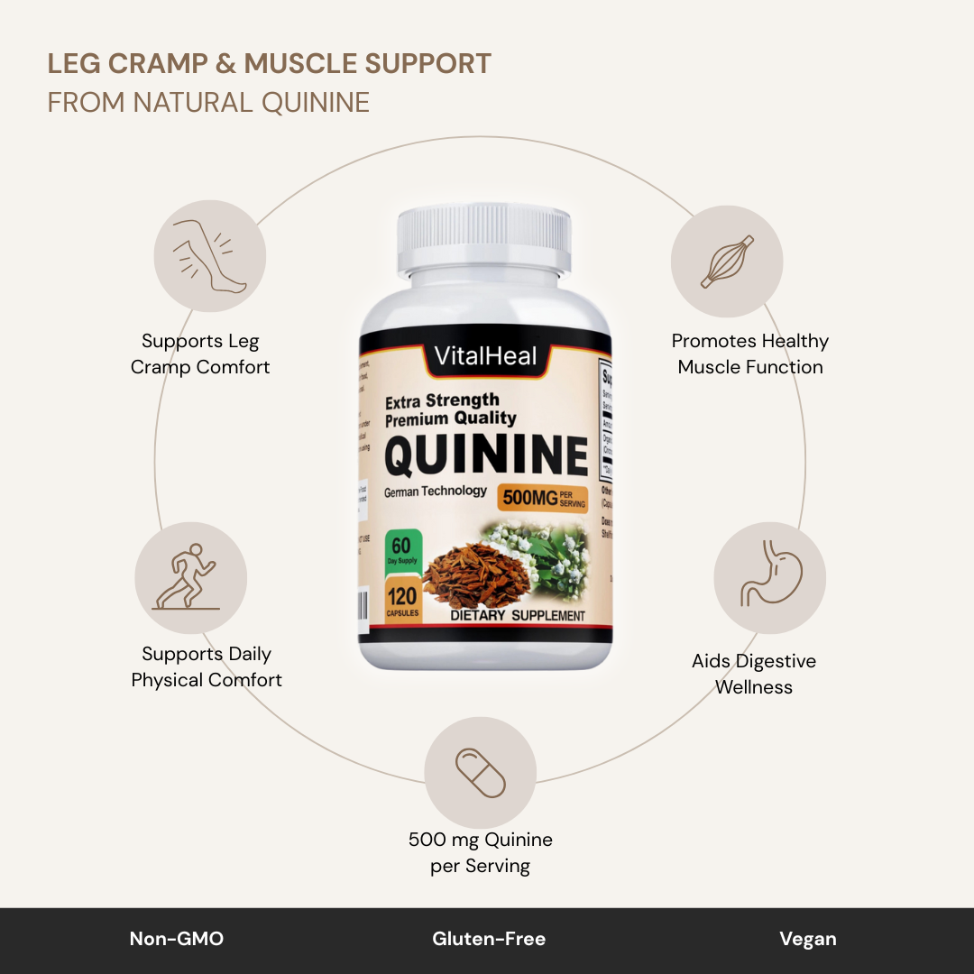 Quinine Capsules – Leg Cramp & Muscle Support from Cinchona Bark