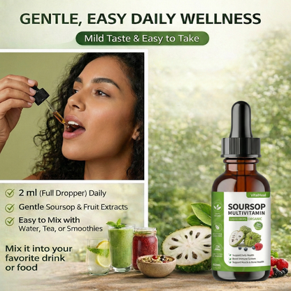 Soursop with Multivitamin Liquid Drops – Soursop Extract Supplement for Daily Wellness & Nutrient Support