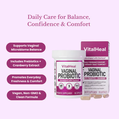 Vaginal Probiotic – With Prebiotics + Cranberry | Daily Probiotic for Women’s pH & Microbiome Balance