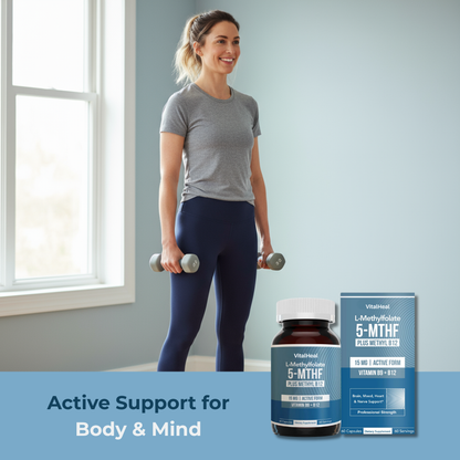 L-Methylfolate 15mg + B12 Pro Strength Capsules – Methylation Support