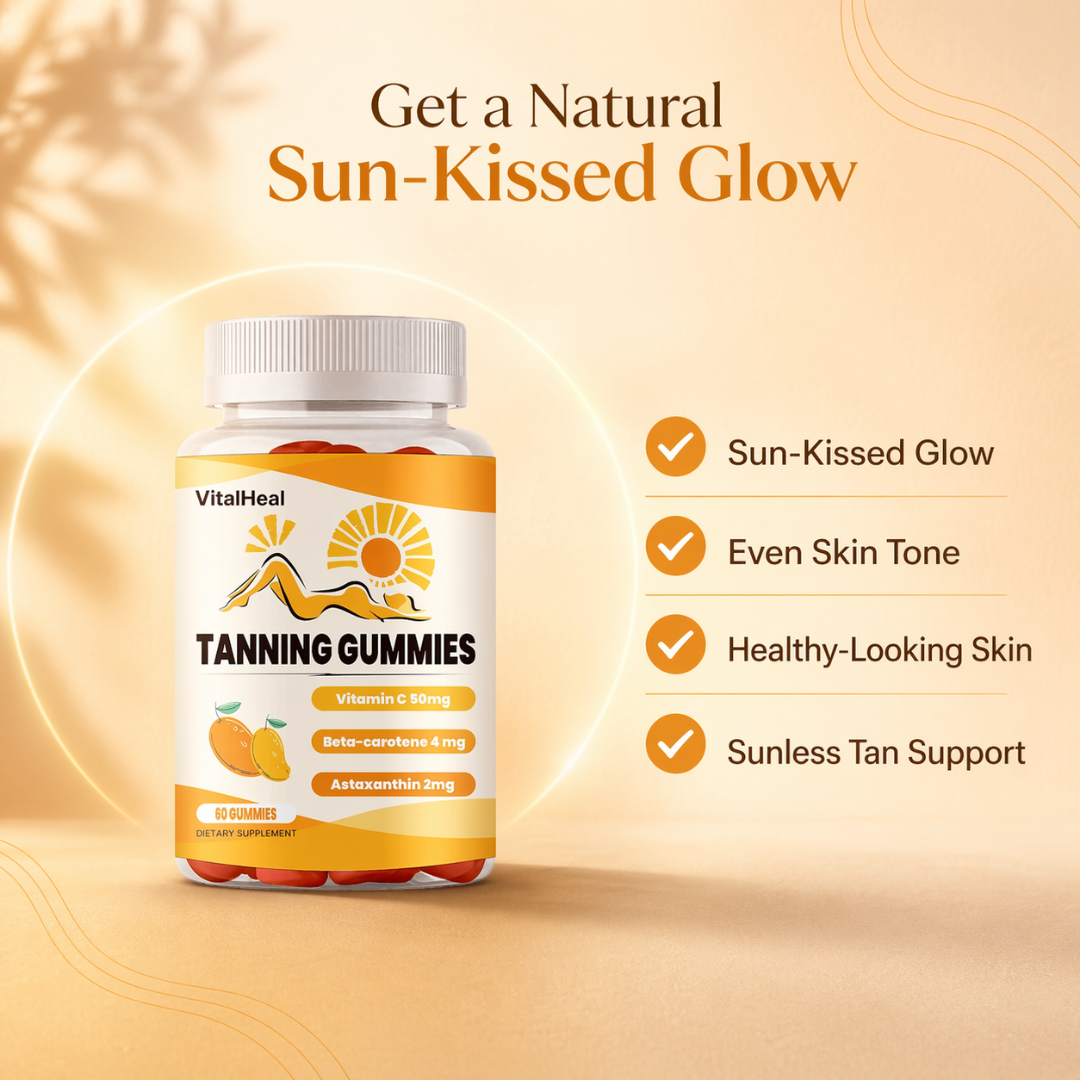 Tanning Gummies – Sunless Tanning Supplement with Astaxanthin, Beta-Carotene & Vitamin C for Skin Health