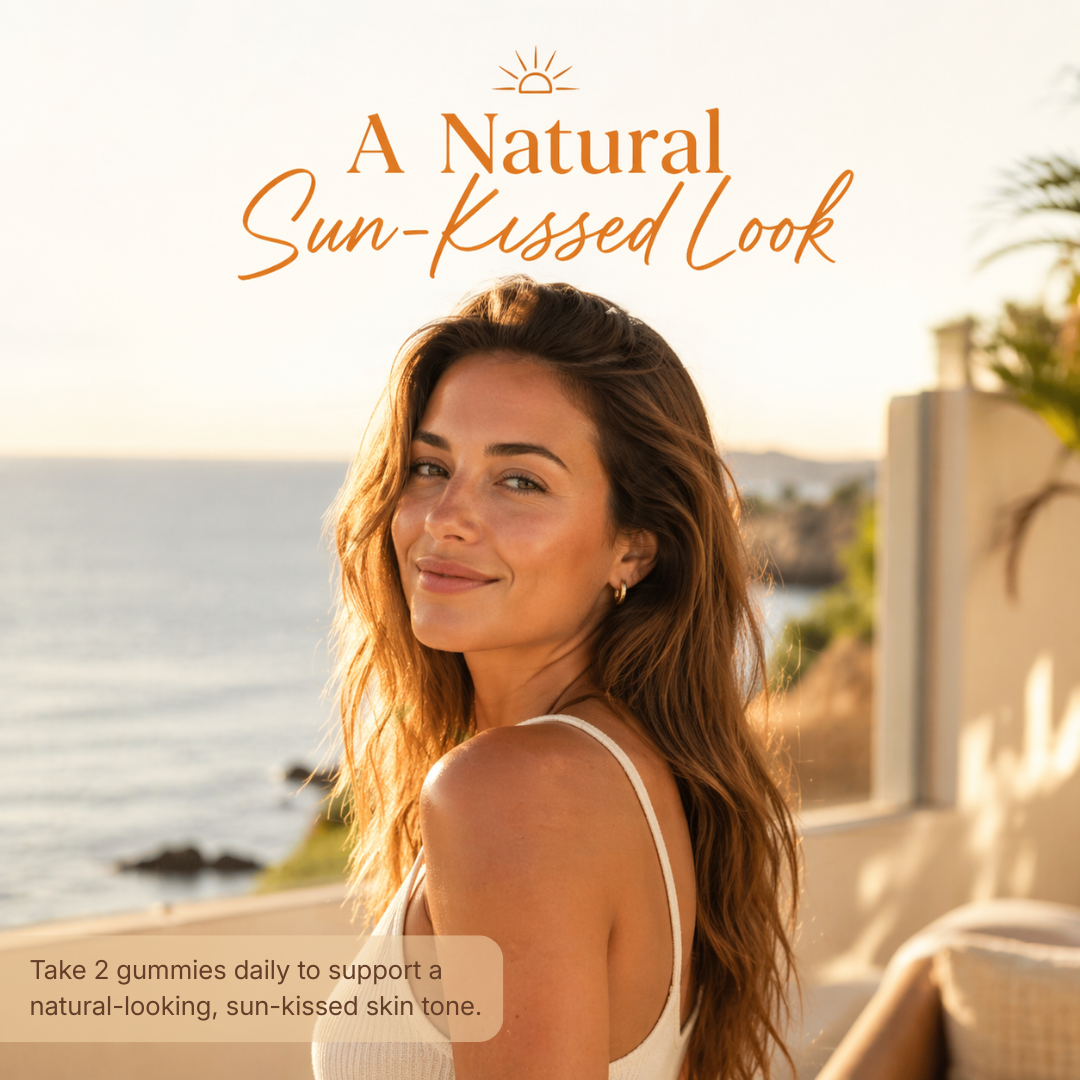Tanning Gummies – Sunless Tanning Supplement with Astaxanthin, Beta-Carotene & Vitamin C for Skin Health