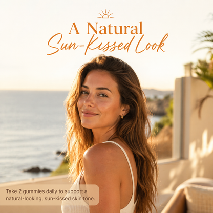 Tanning Gummies – Sunless Tanning Supplement with Astaxanthin, Beta-Carotene & Vitamin C for Skin Health