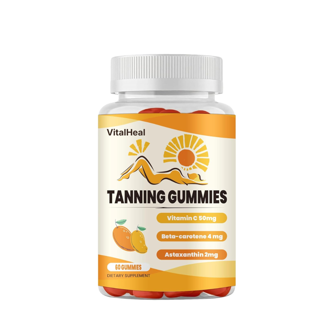Tanning Gummies – Sunless Tanning Supplement with Astaxanthin, Beta-Carotene & Vitamin C for Skin Health