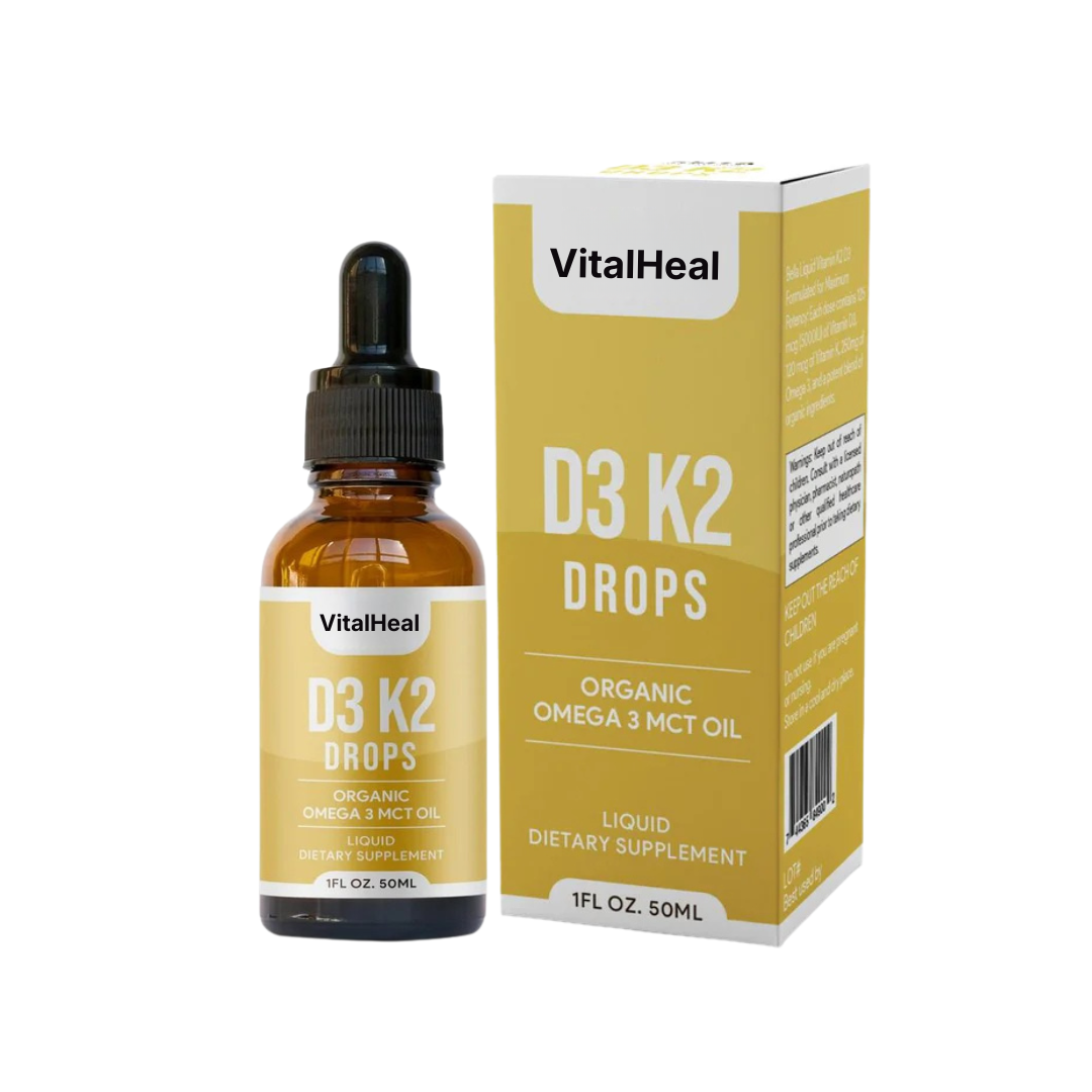 D3 K2 Drops – with Organic Omega 3 MCT Oil for Bone, Heart & Immune Support