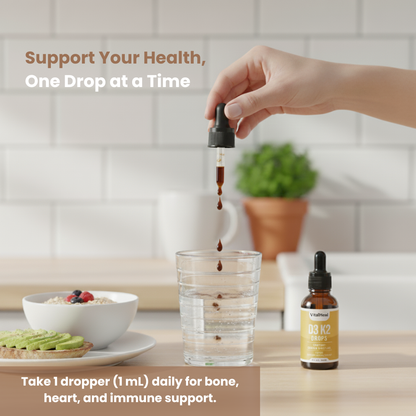 D3 K2 Drops – with Organic Omega 3 MCT Oil for Bone, Heart & Immune Support