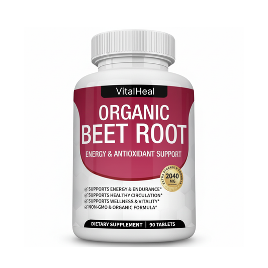 Organic Beet Root Tablets – Nitric Oxide Booster for Energy & Circulation