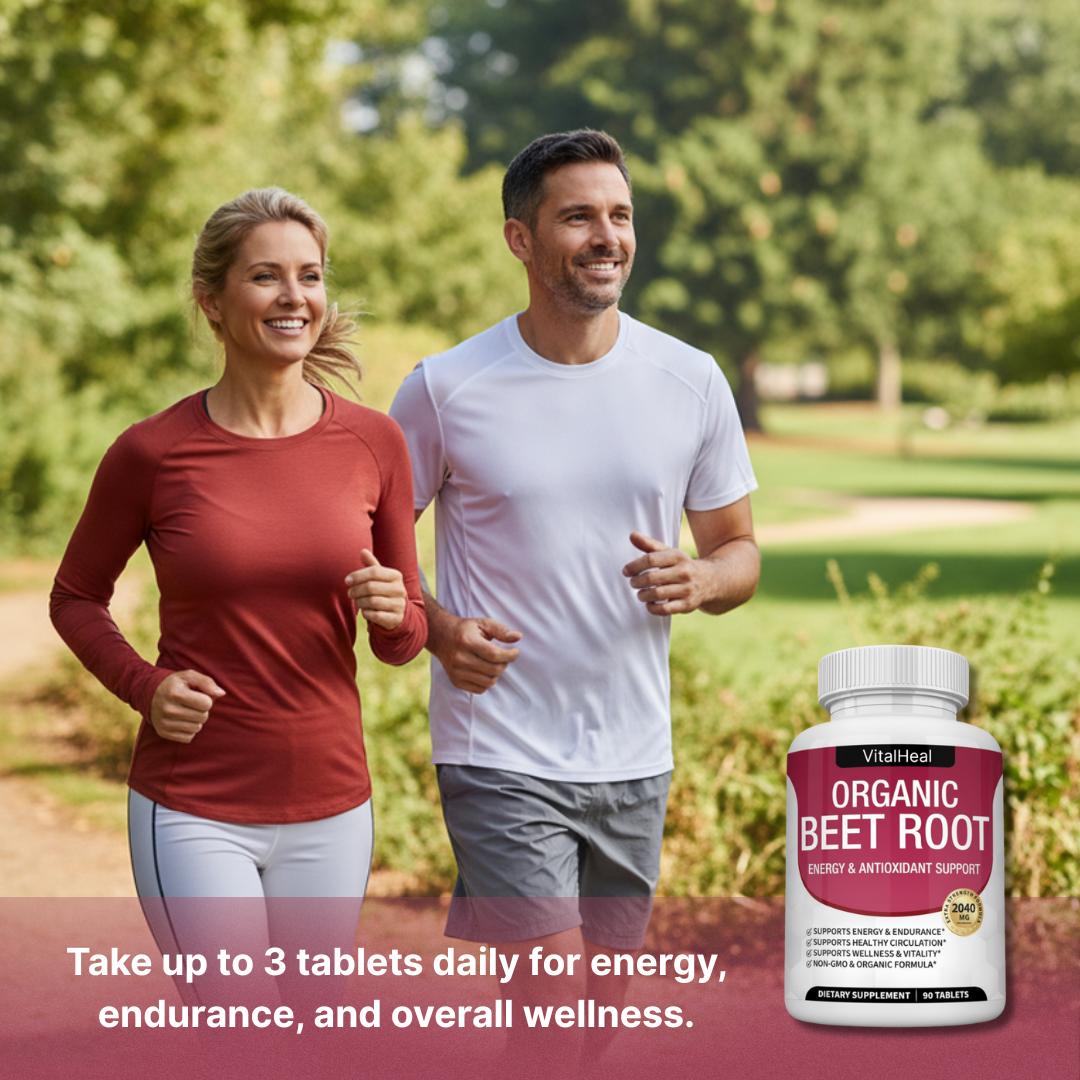 Organic Beet Root Tablets – Nitric Oxide Booster for Energy & Circulation