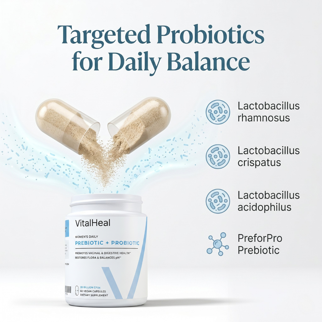 Women’s Daily Prebiotic + Probiotic – Vaginal Health Supplement for pH Balance, Flora Support & Odor Control