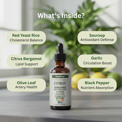 Citrus Bergamot & Red Yeast Rice Liquid Drops – Cholesterol Cleanse
